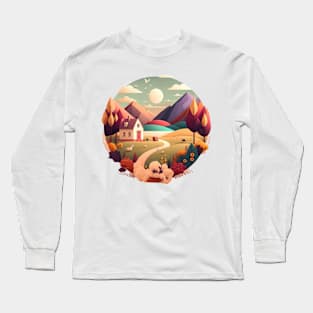 House Nestled in the Mountains Long Sleeve T-Shirt